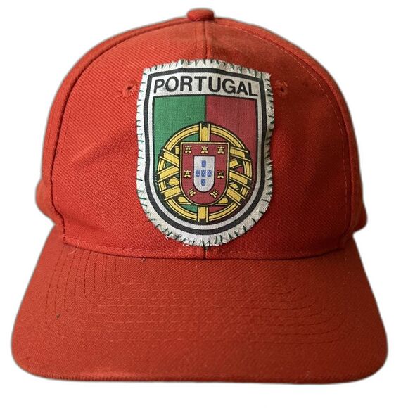 OOAK Deadstock 1980s Vintage Adjustable Portugal Flag Baseball Trucker Hat Cap - Picture 1 of 8